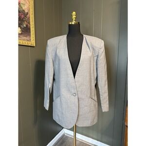 Lady Edward's Grey Suit Jacket‎ Structured Womens 14